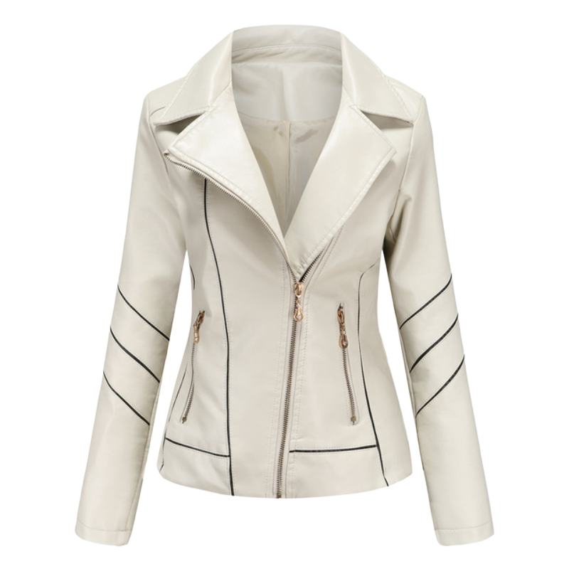 HANNIE - Luxury leather jacket in a classic, timeless style