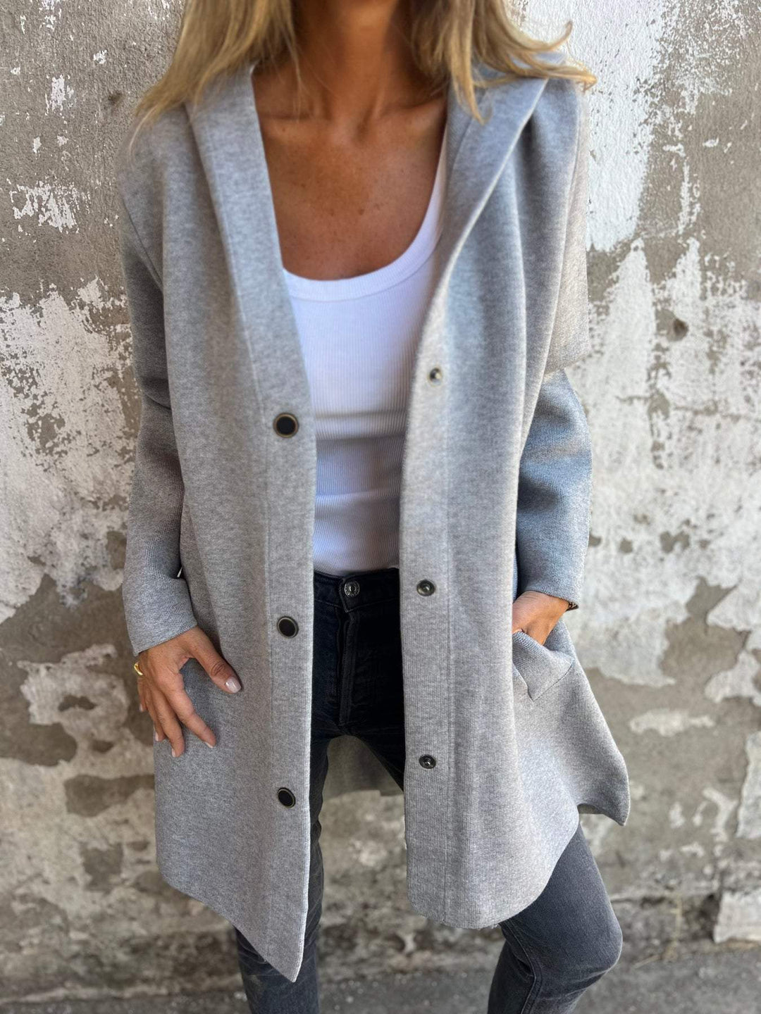 Élise™ coat with buttons - Elegance and Style in One!