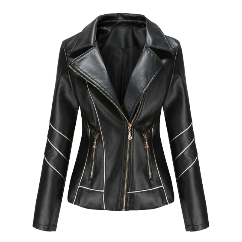 HANNIE - Luxury leather jacket in a classic, timeless style