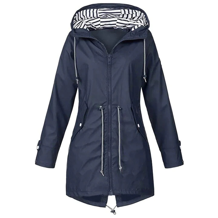 GENZINA - An elegant long waterproof coat that combines sophisticated style with reliable protection.
