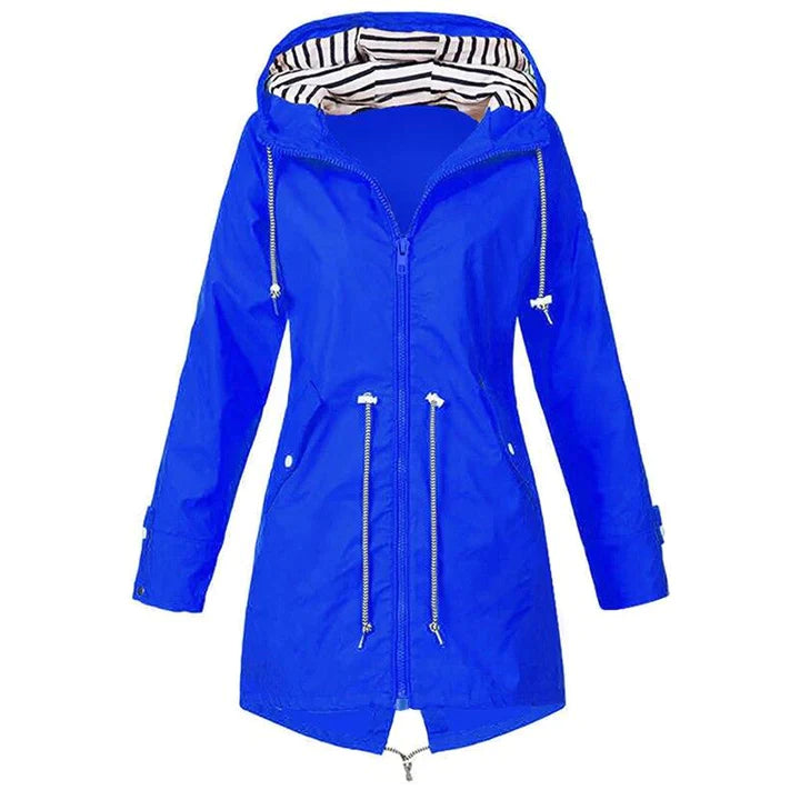 GENZINA - An elegant long waterproof coat that combines sophisticated style with reliable protection.