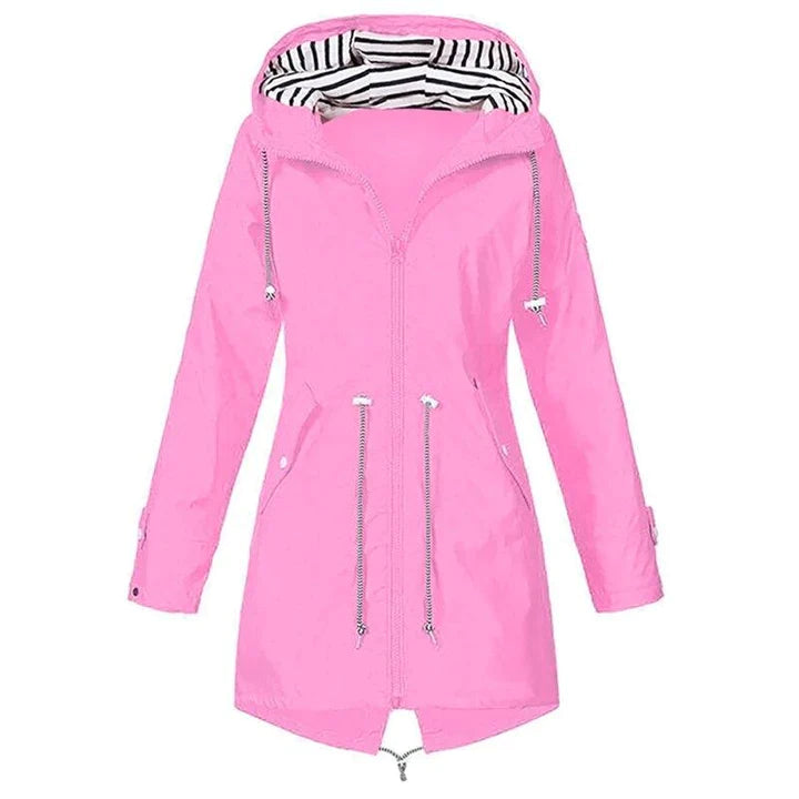 GENZINA - An elegant long waterproof coat that combines sophisticated style with reliable protection.