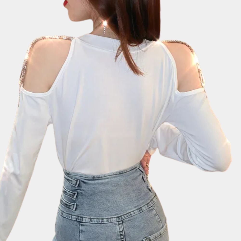 Stylish luxury CELINA shirt with epaulettes - the perfect choice for elegant and sophisticated women