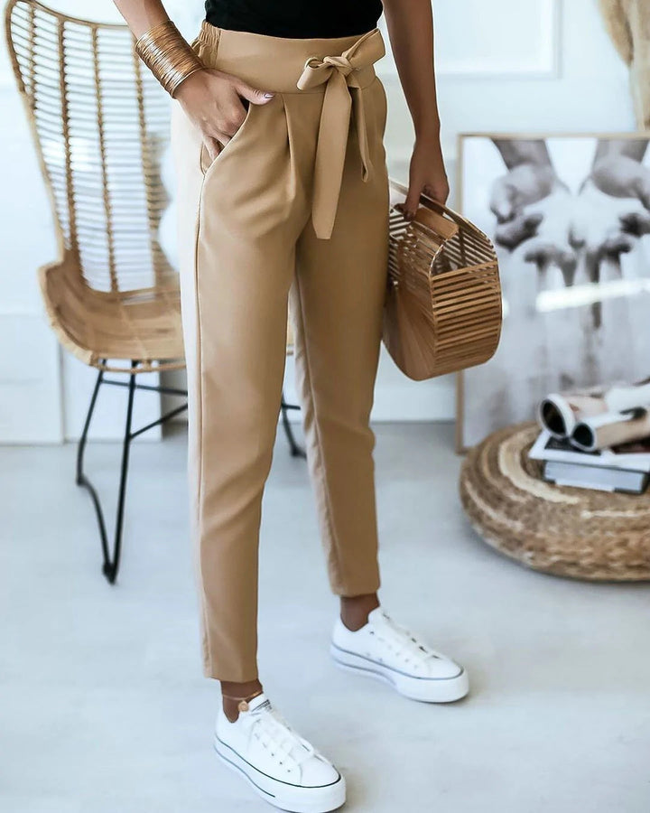 ANGELIEN - FASHIONABLE CASUAL TROUSERS WITH AN ELEGANT HIGH-WAISTED LOOK
