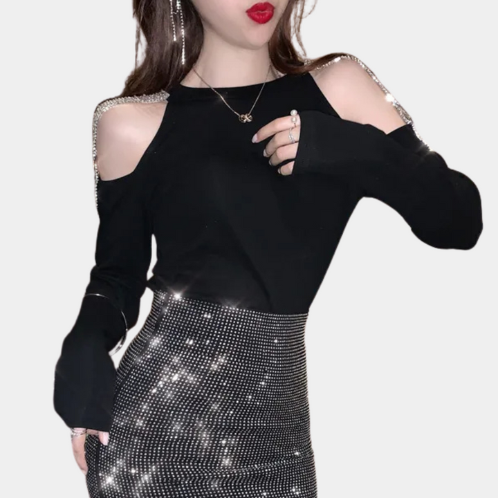 Stylish luxury CELINA shirt with epaulettes - the perfect choice for elegant and sophisticated women