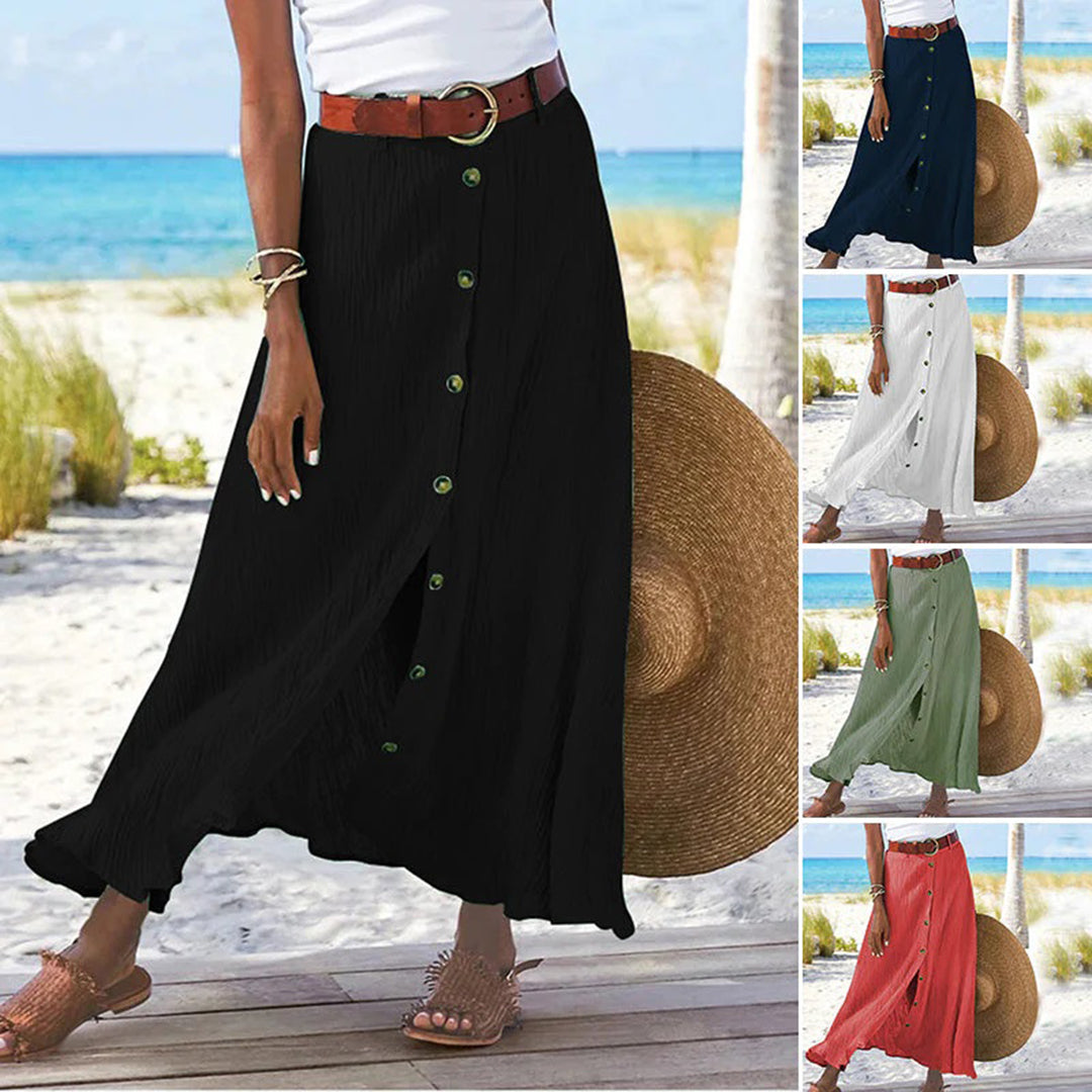 LEXIE - Elegant maxi skirt with striking front buttons