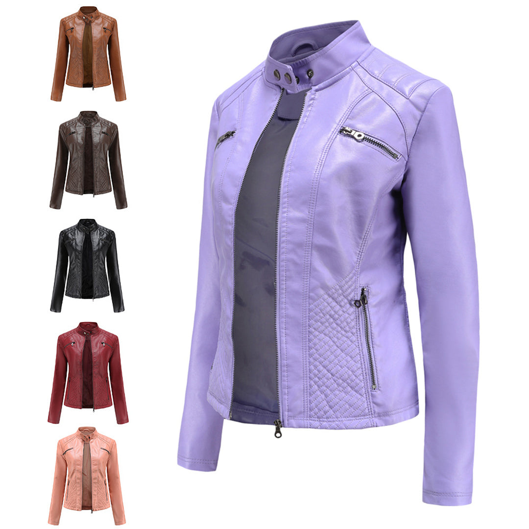 ANDRIJANA - Elegant leather jacket with a timeless design