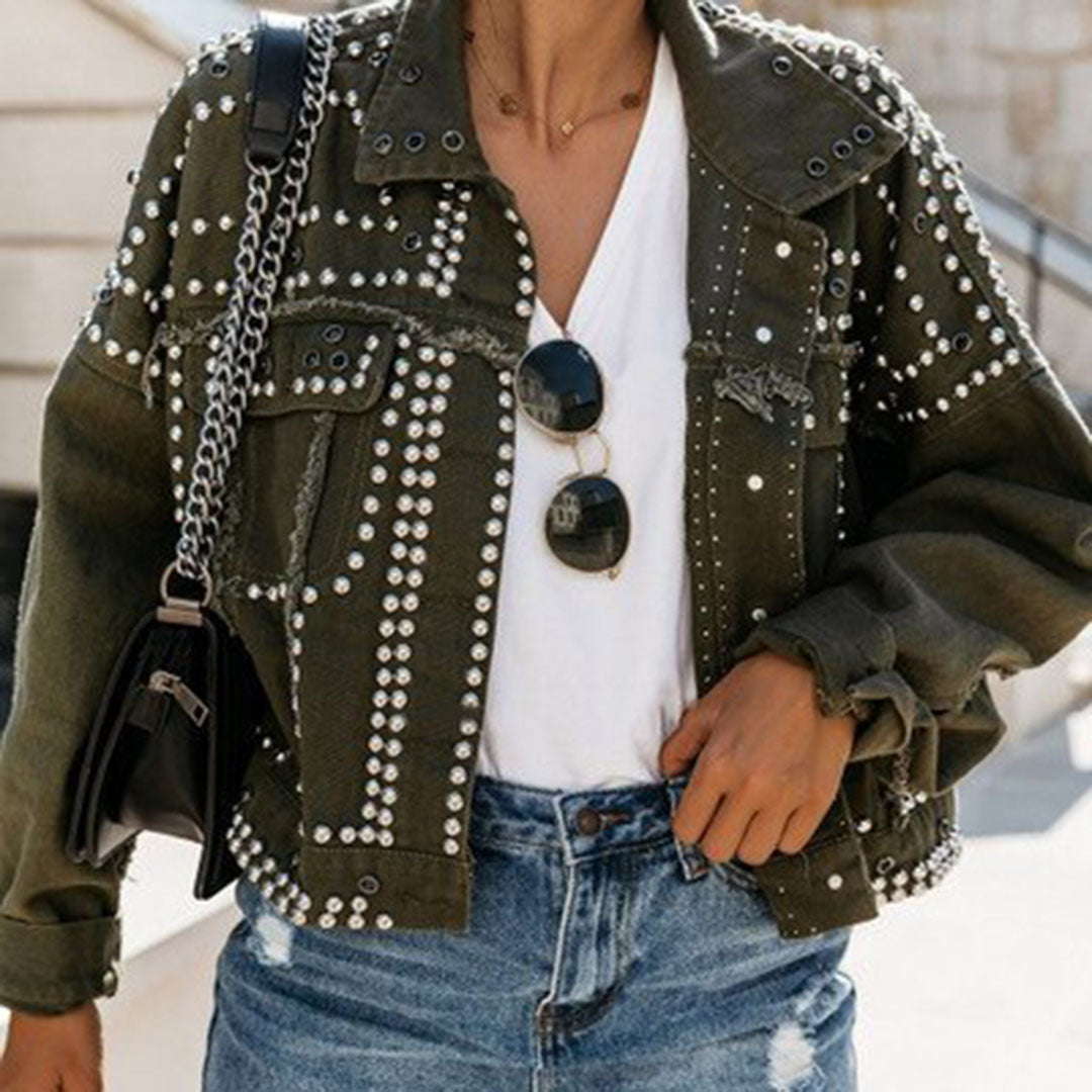 Stylish jacket decorated with rivets - LOKOMOTIV collection