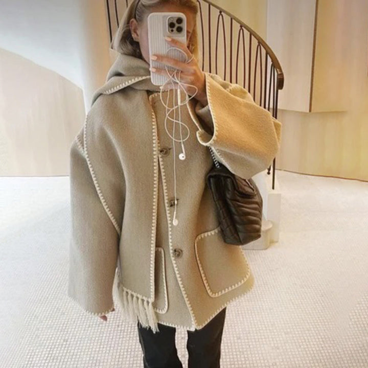 Elegant LATRICE winter coat with stylish matching scarf