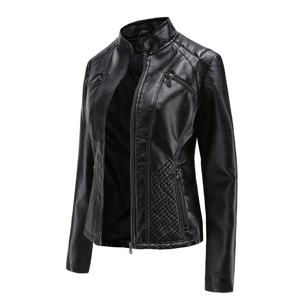 ANDRIJANA - Elegant leather jacket with a timeless design