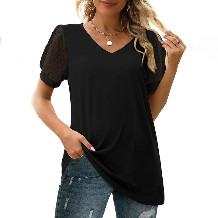 Stylish V-neck T-shirt from the AMOURA brand