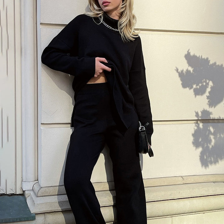 AALIYAH - Elegant Sweater with Denim Slit in Ultrachic Style
