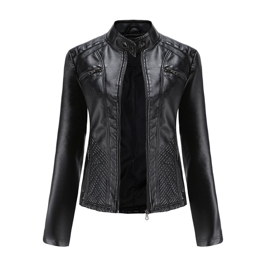 ANDRIJANA - Elegant leather jacket with a timeless design