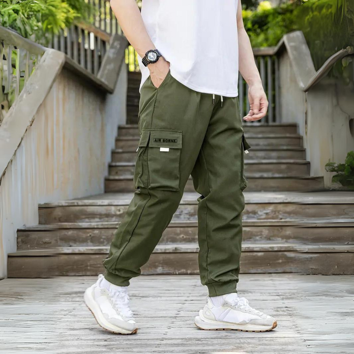 Stylish men's cargo trousers with comfort drawstring - ATHANASIOS