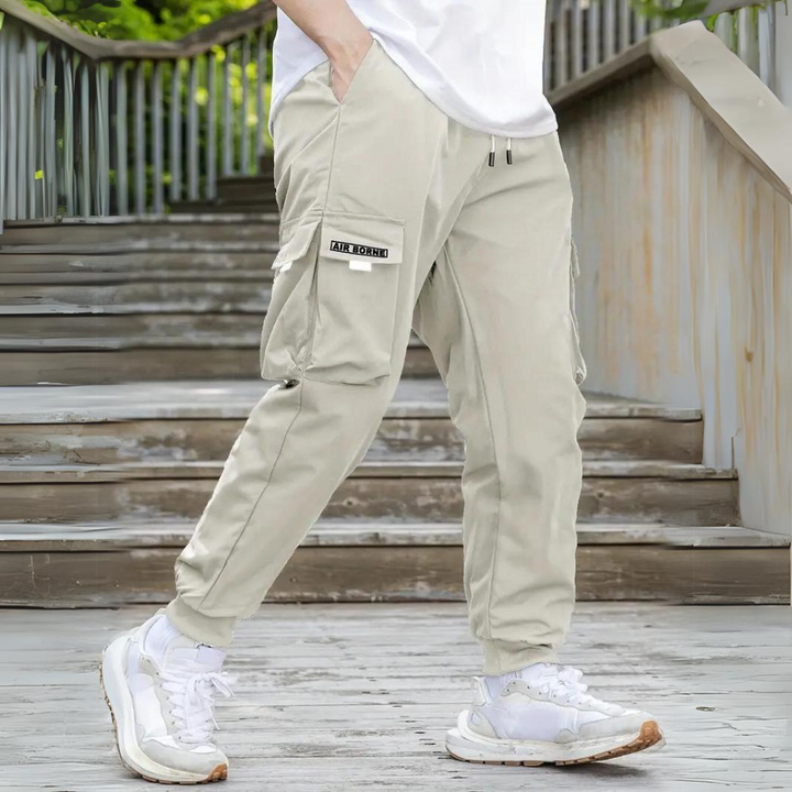 Stylish men's cargo trousers with comfort drawstring - ATHANASIOS