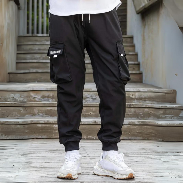 Stylish men's cargo trousers with comfort drawstring - ATHANASIOS