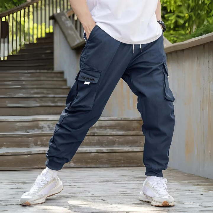 Stylish men's cargo trousers with comfort drawstring - ATHANASIOS