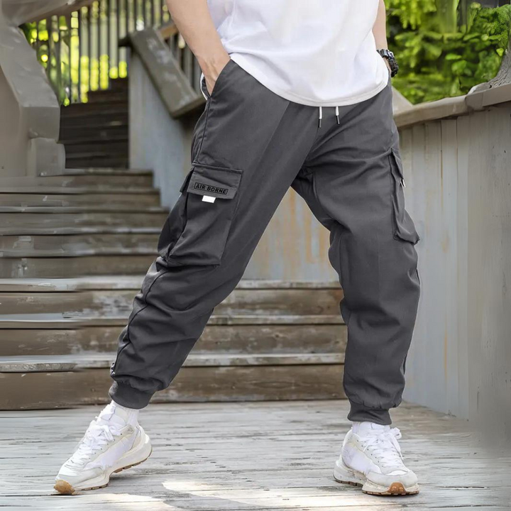 Stylish men's cargo trousers with comfort drawstring - ATHANASIOS