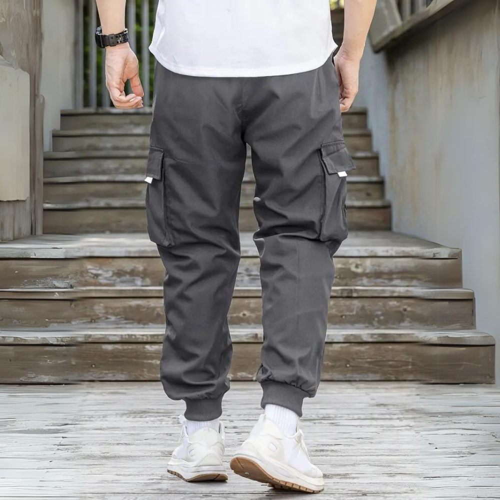 Stylish men's cargo trousers with comfort drawstring - ATHANASIOS