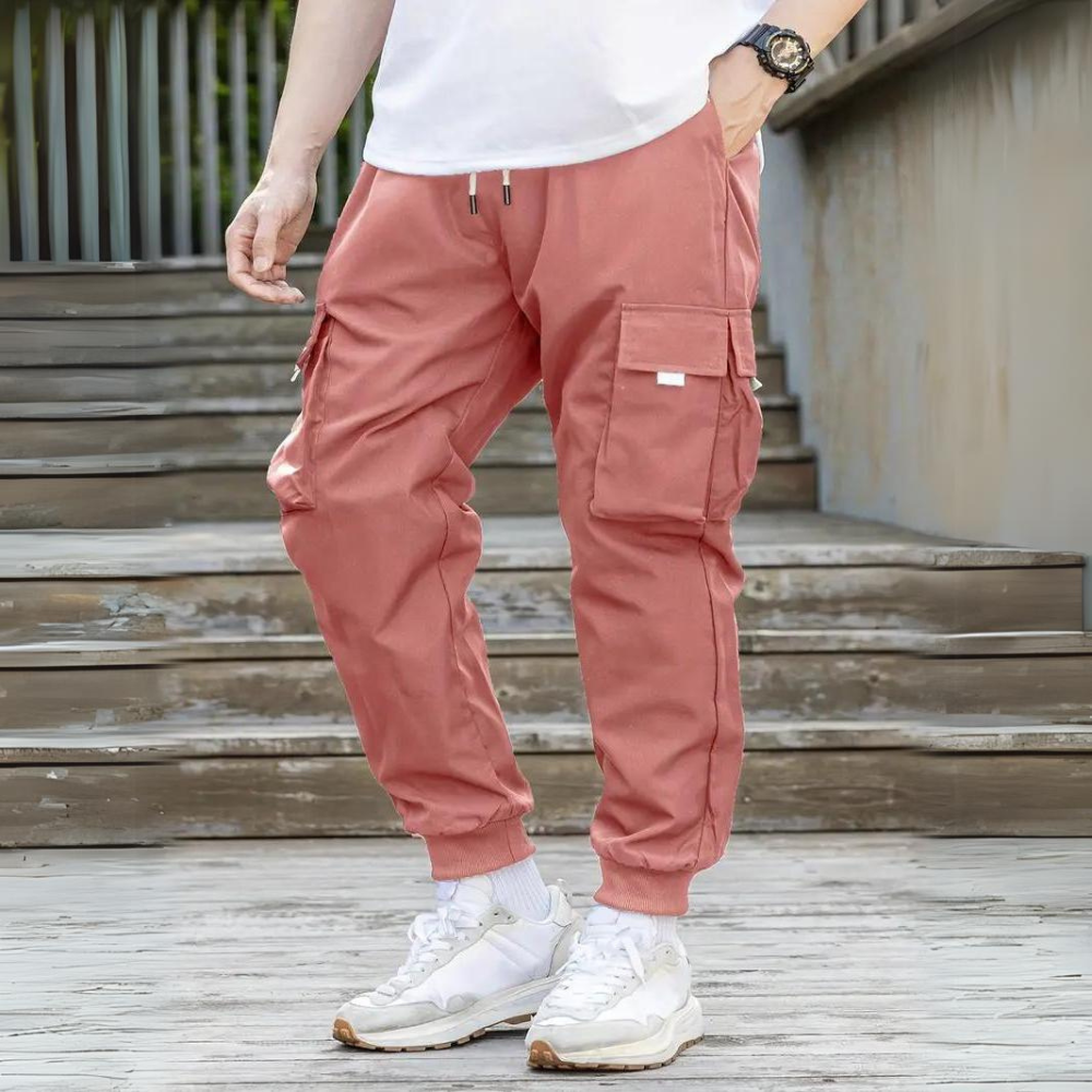 Stylish men's cargo trousers with comfort drawstring - ATHANASIOS