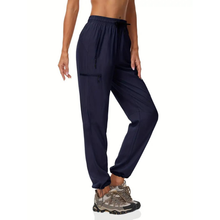 ELISABETH - Elegant women's tracksuit bottoms with fashionable ribbing for a unique style