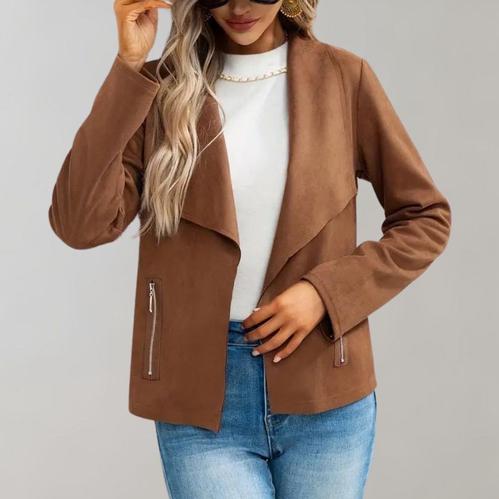 Women's stylish suede jacket - Maiuc