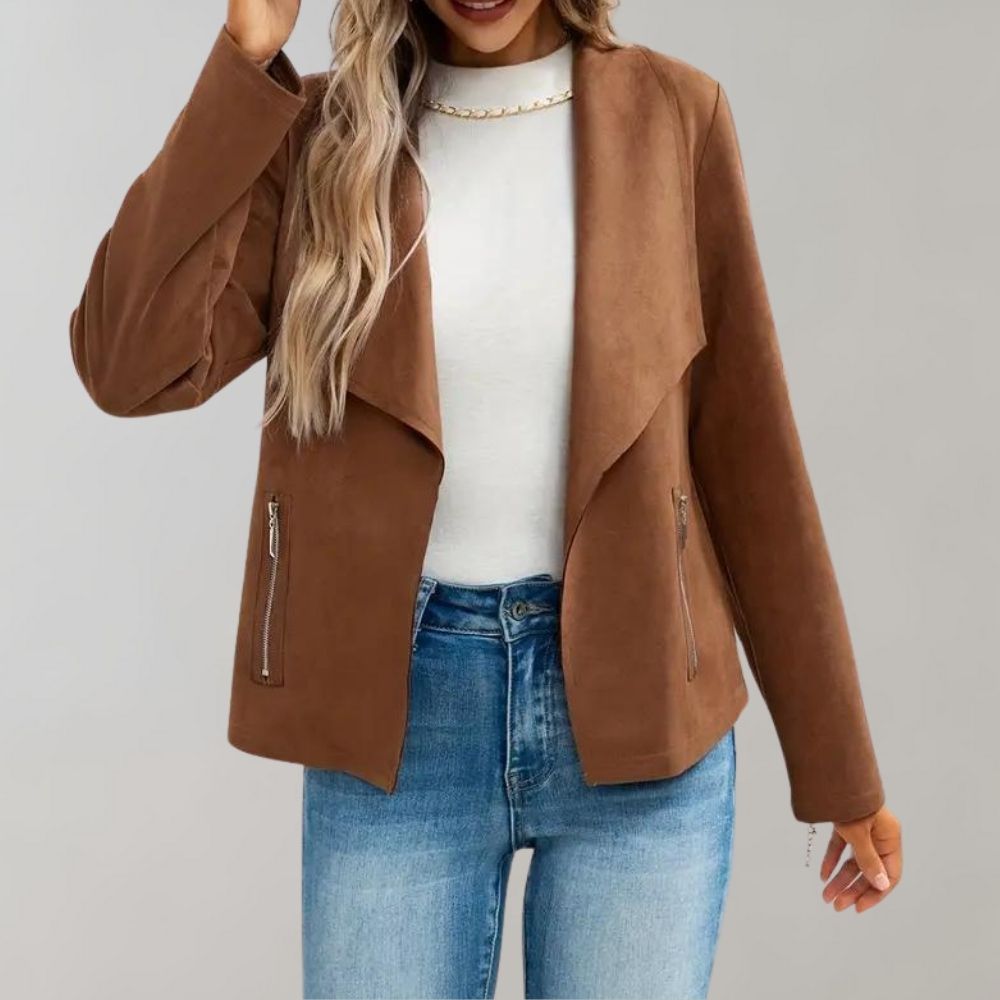 Women's stylish suede jacket - Maiuc