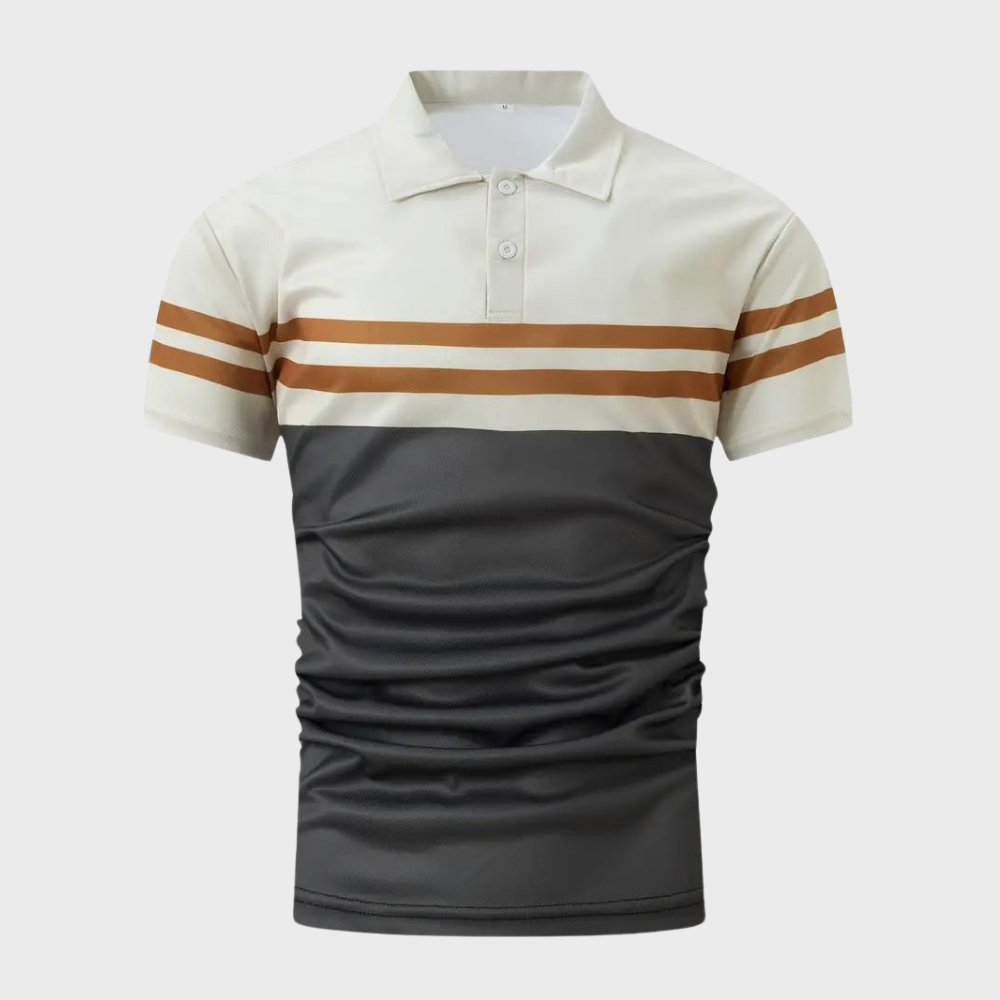 Elegant men's striped polo in casual style