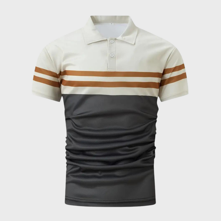Elegant men's striped polo in casual style