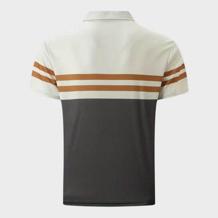Elegant men's striped polo in casual style