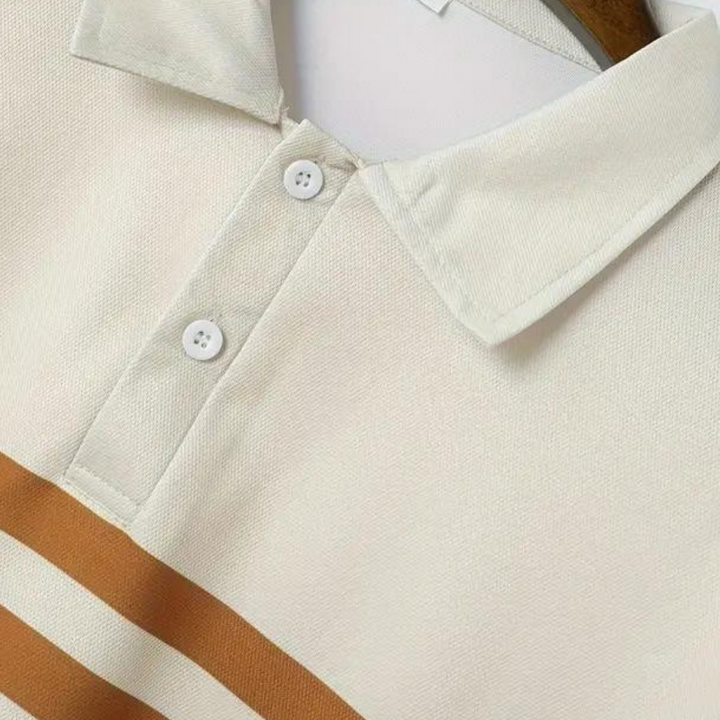 Elegant men's striped polo in casual style