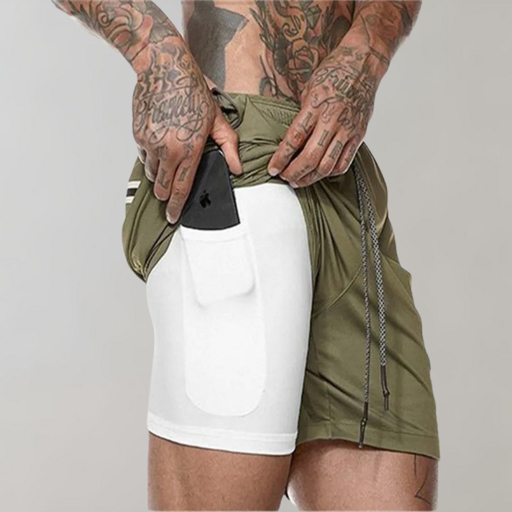 Elliot - Ultra versatile and comfortable men's 2-in-1 fitness shorts
