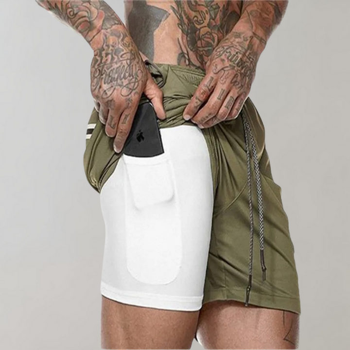 Elliot - Ultra versatile and comfortable men's 2-in-1 fitness shorts
