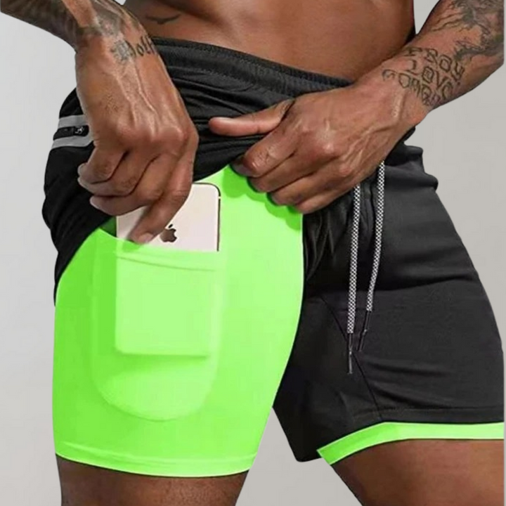 Elliot - Ultra versatile and comfortable men's 2-in-1 fitness shorts