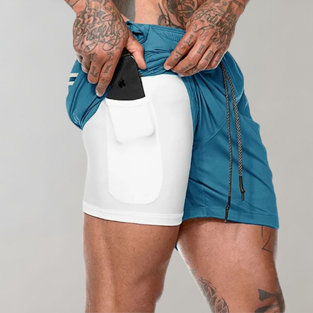 Elliot - Ultra versatile and comfortable men's 2-in-1 fitness shorts