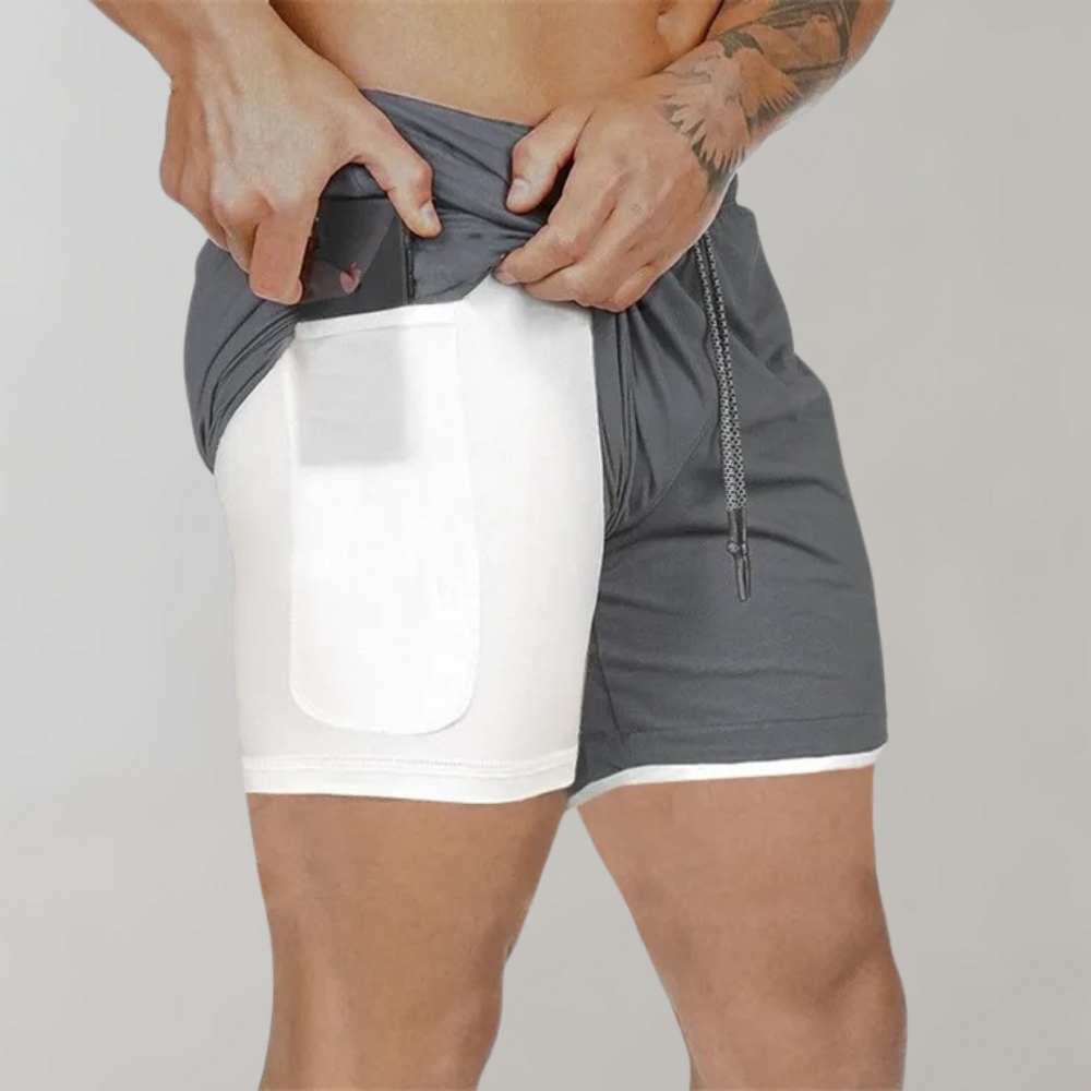 Elliot - Ultra versatile and comfortable men's 2-in-1 fitness shorts