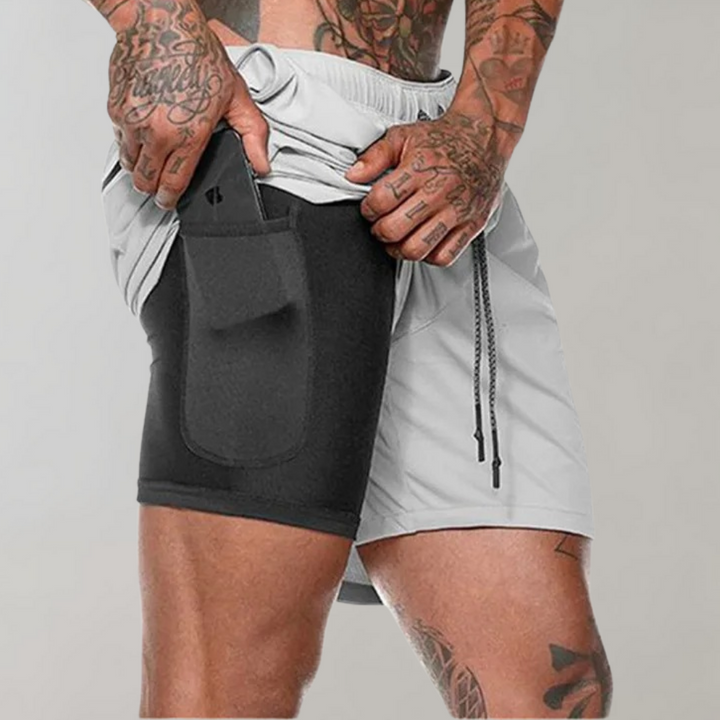 Elliot - Ultra versatile and comfortable men's 2-in-1 fitness shorts