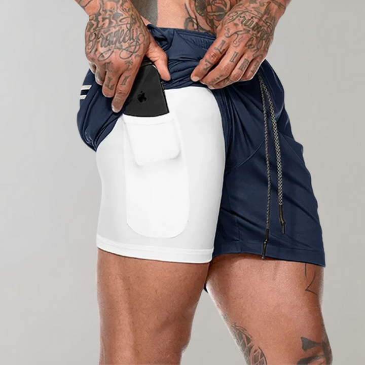 Elliot - Ultra versatile and comfortable men's 2-in-1 fitness shorts