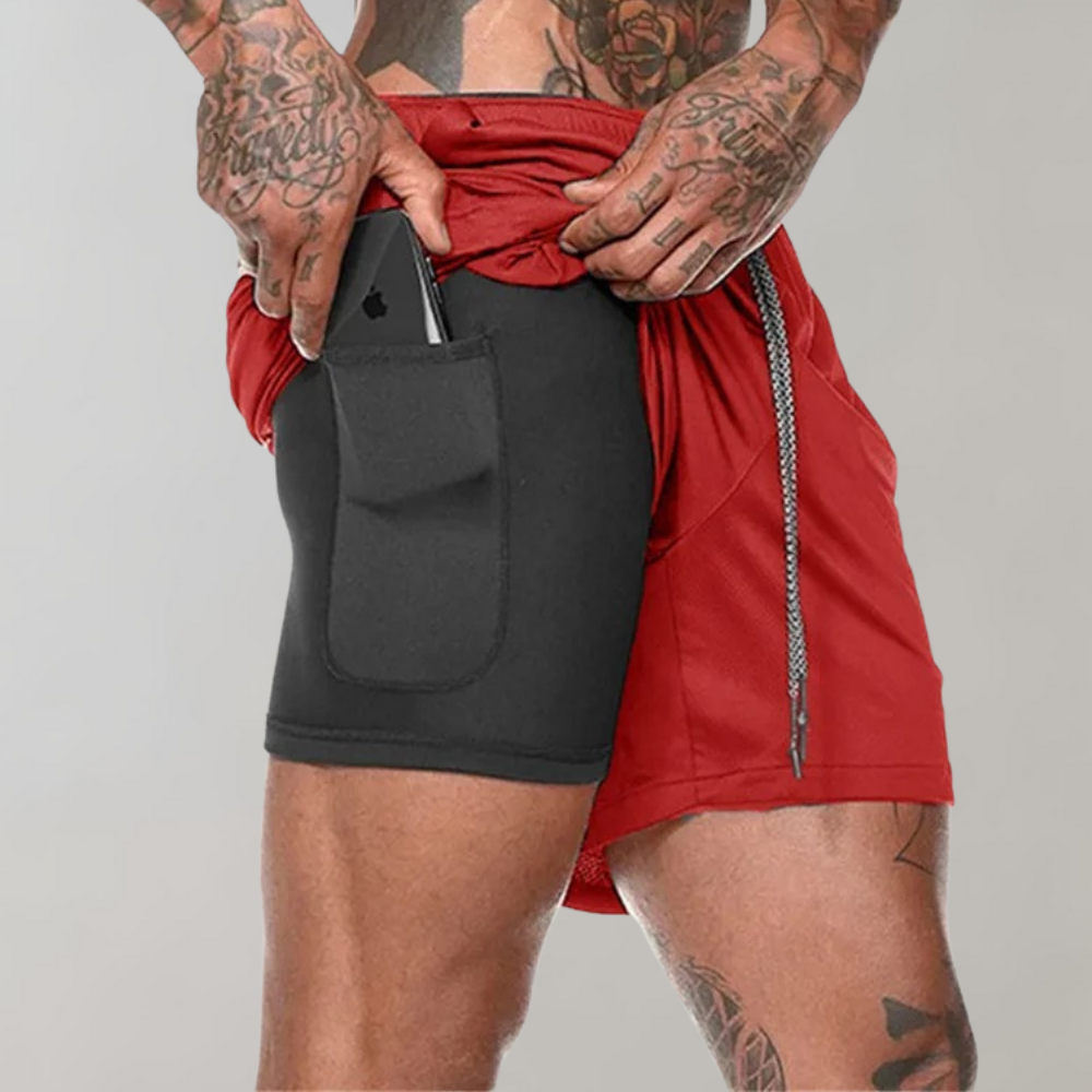 Elliot - Ultra versatile and comfortable men's 2-in-1 fitness shorts