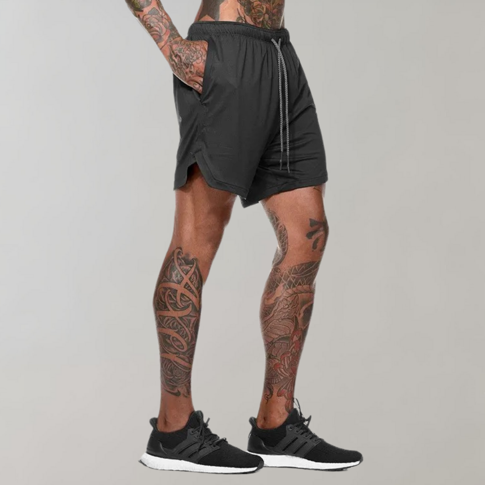 Elliot - Ultra versatile and comfortable men's 2-in-1 fitness shorts