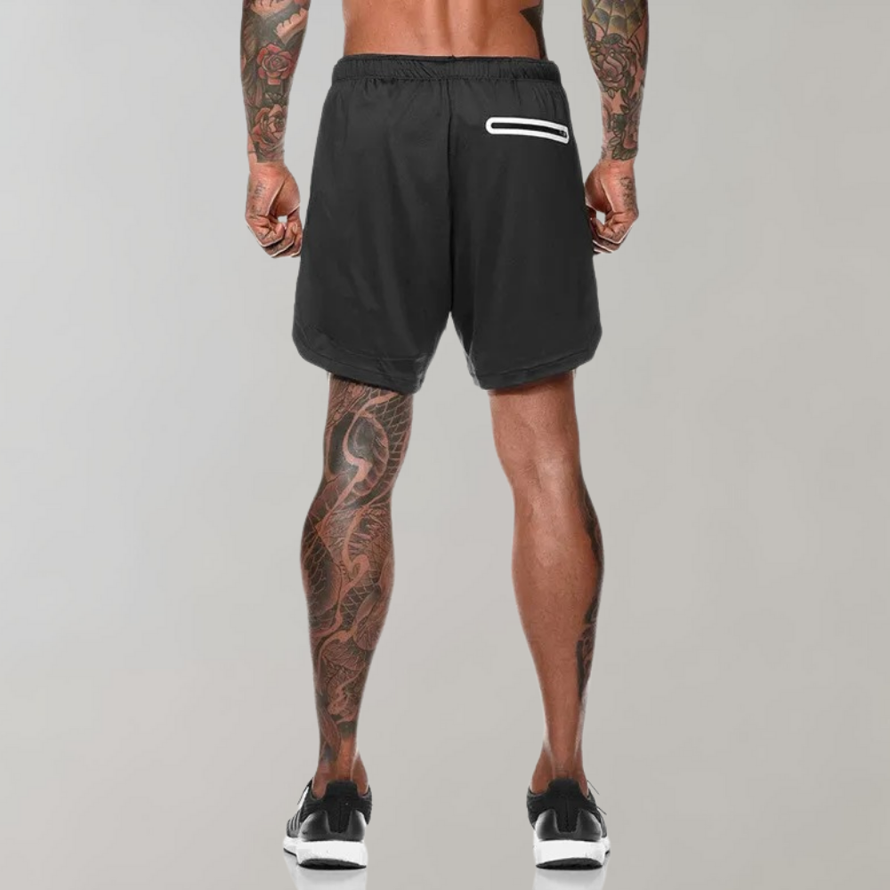 Elliot - Ultra versatile and comfortable men's 2-in-1 fitness shorts