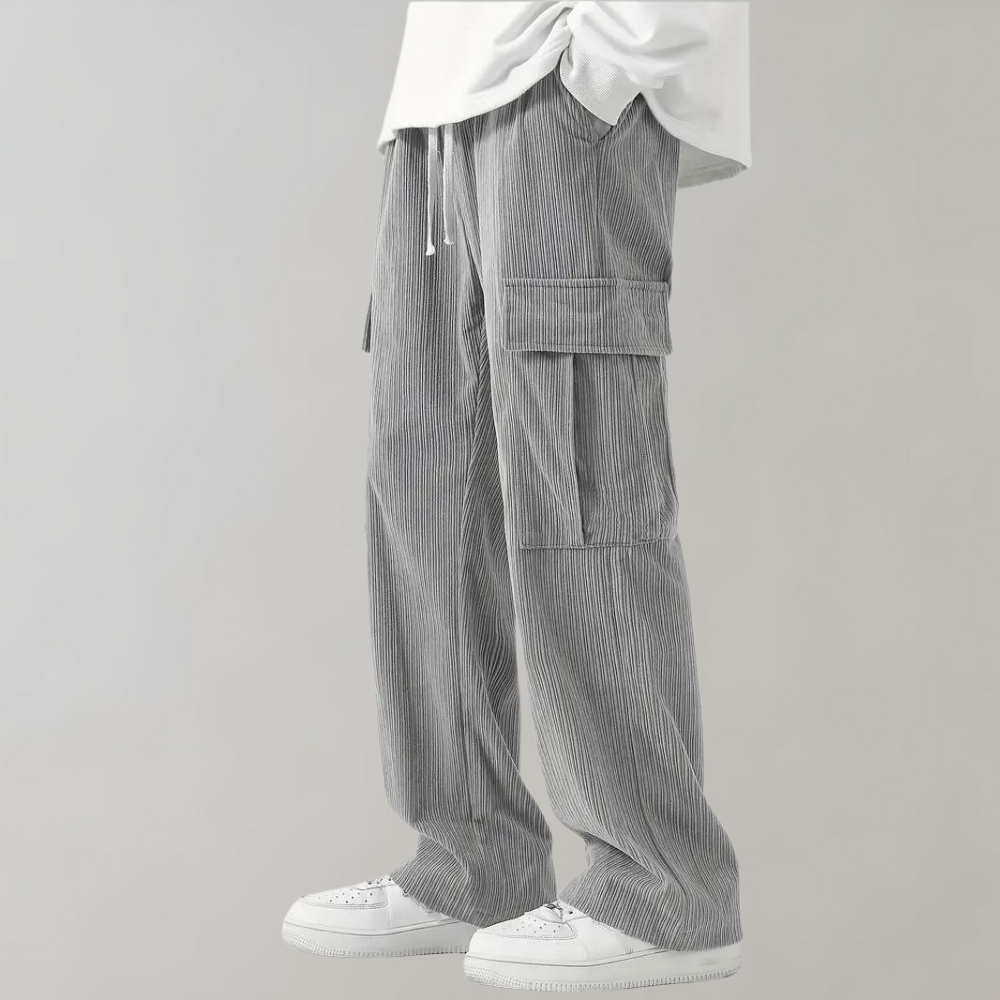 Stylish cargo trousers in corduroy with functional pockets - Balder