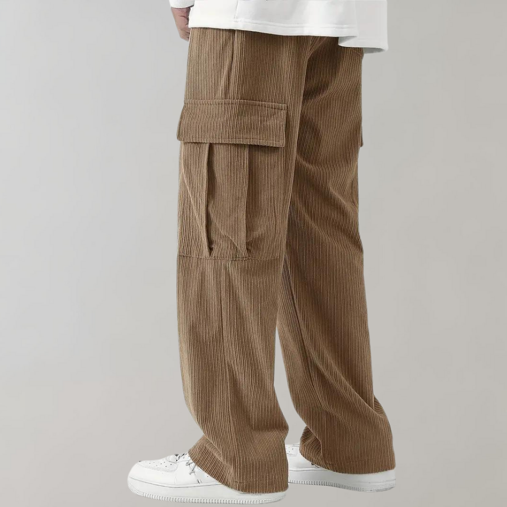 Stylish cargo trousers in corduroy with functional pockets - Balder
