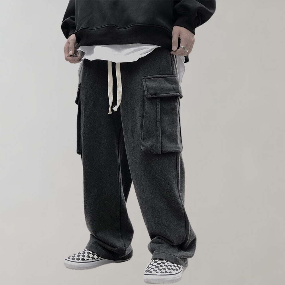 Elegant corduroy cargo trousers with adjustable drawcord - perfect styling for any occasion!