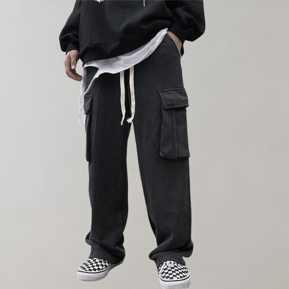 Elegant corduroy cargo trousers with adjustable drawcord - perfect styling for any occasion!