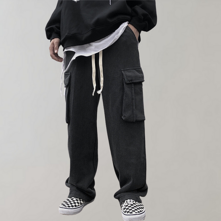 Elegant corduroy cargo trousers with adjustable drawcord - perfect styling for any occasion!