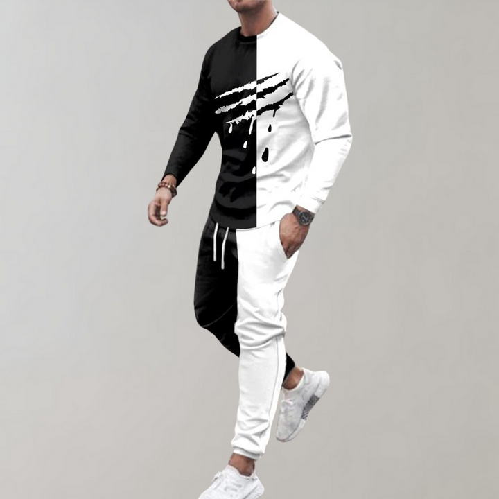 Frode - Fashionable men's colour-block tracksuit set