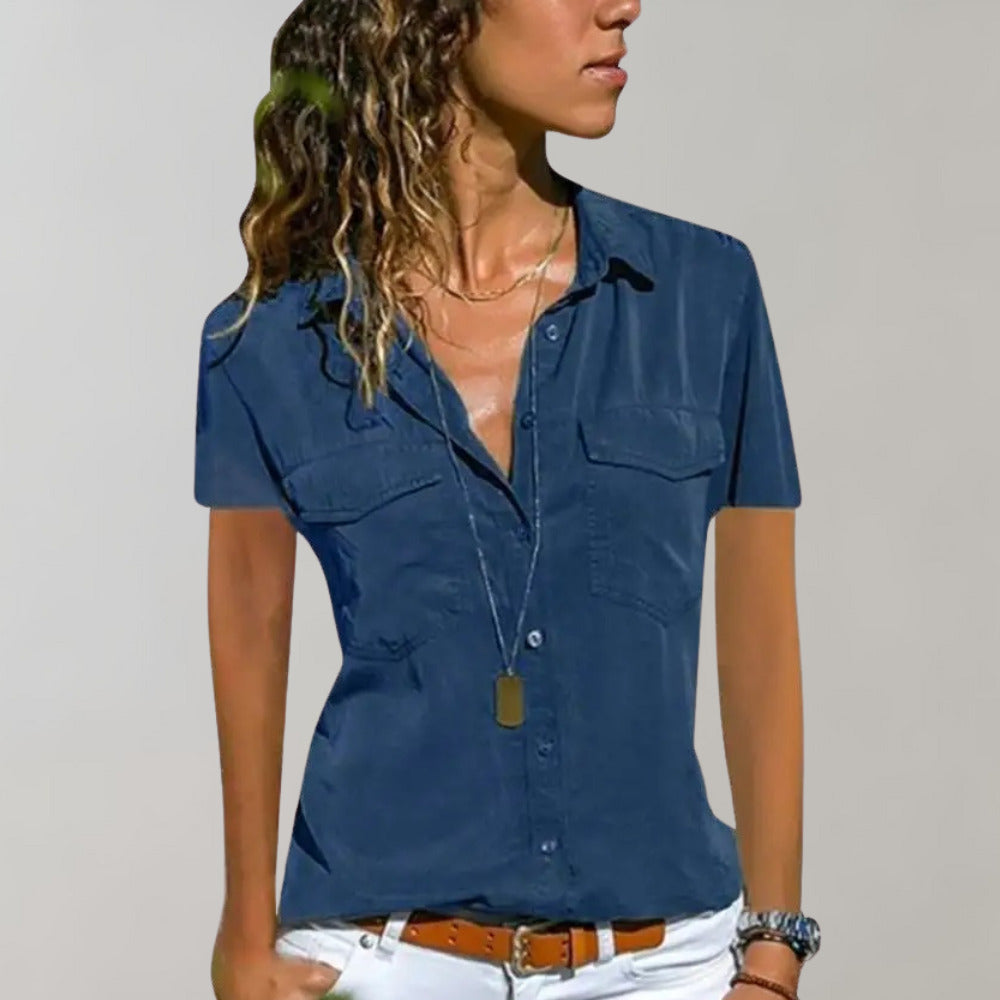 Women's stylish short sleeve blouse - Aurora Collection