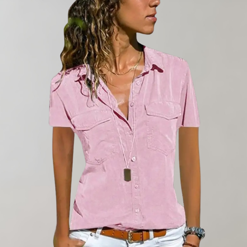 Women's stylish short sleeve blouse - Aurora Collection