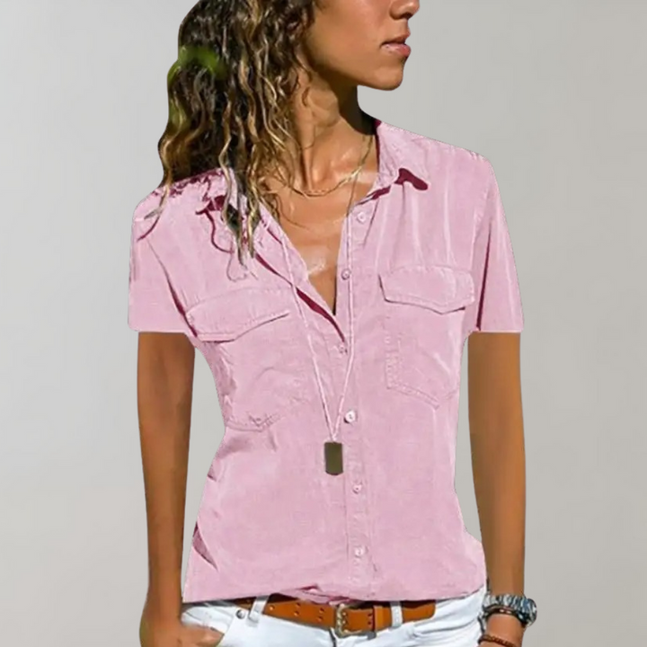 Women's stylish short sleeve blouse - Aurora Collection